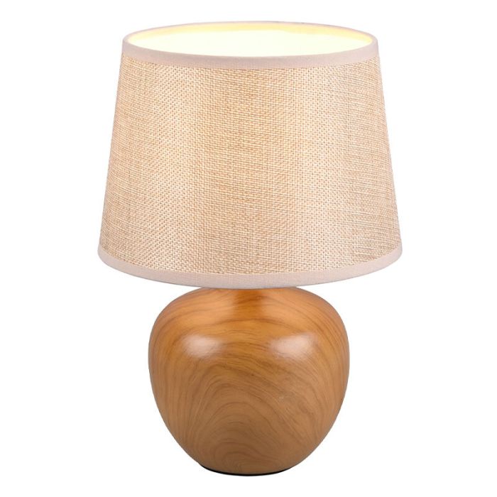 Lámpara de mesa de cerámica beige, Yet, con interruptor