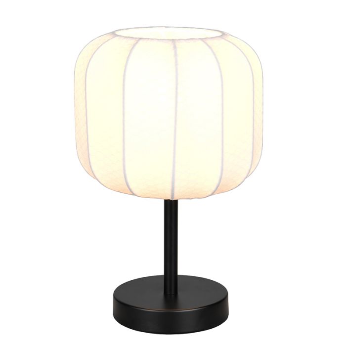 Lámpara de mesa moderna blanca, Metehan, con interruptor