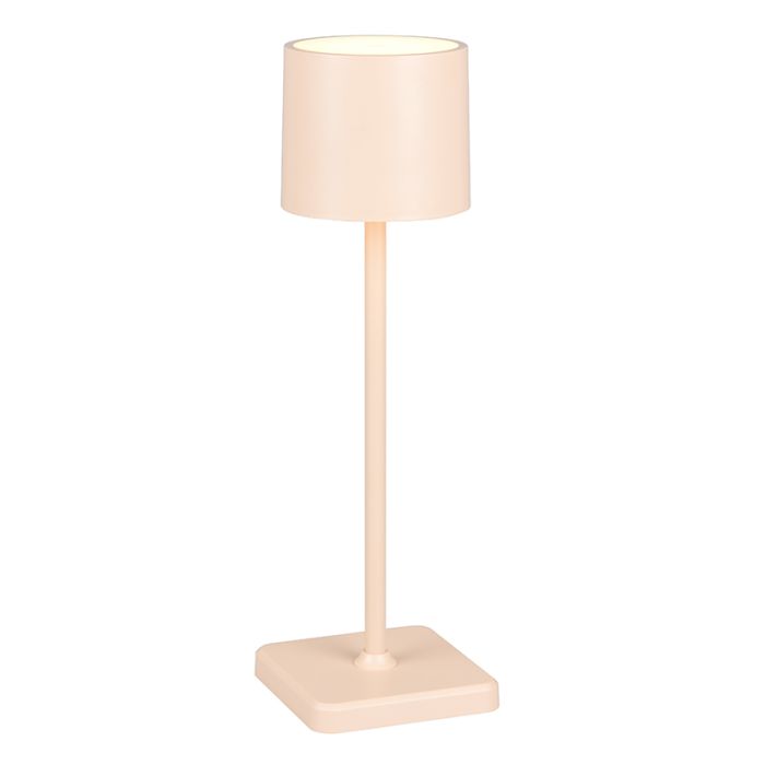 Lámpara de mesa recargable para exterior moderna marrón, Lakisha, 1,5W, white switch LED, IP54, con regulador táctil