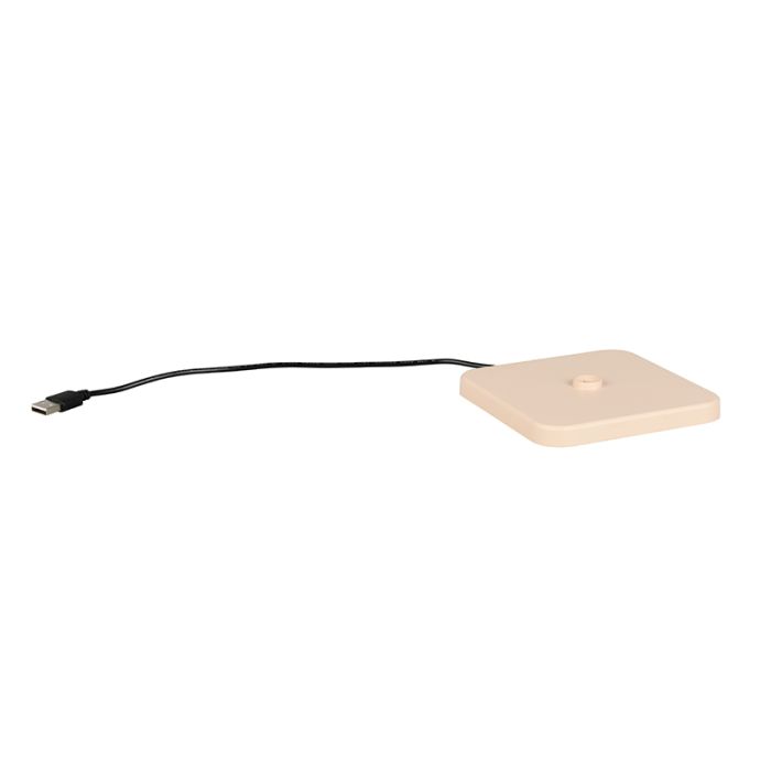 Lámpara de mesa recargable para exterior moderna marrón, Lakisha, 1,5W, white switch LED, IP54, con regulador táctil