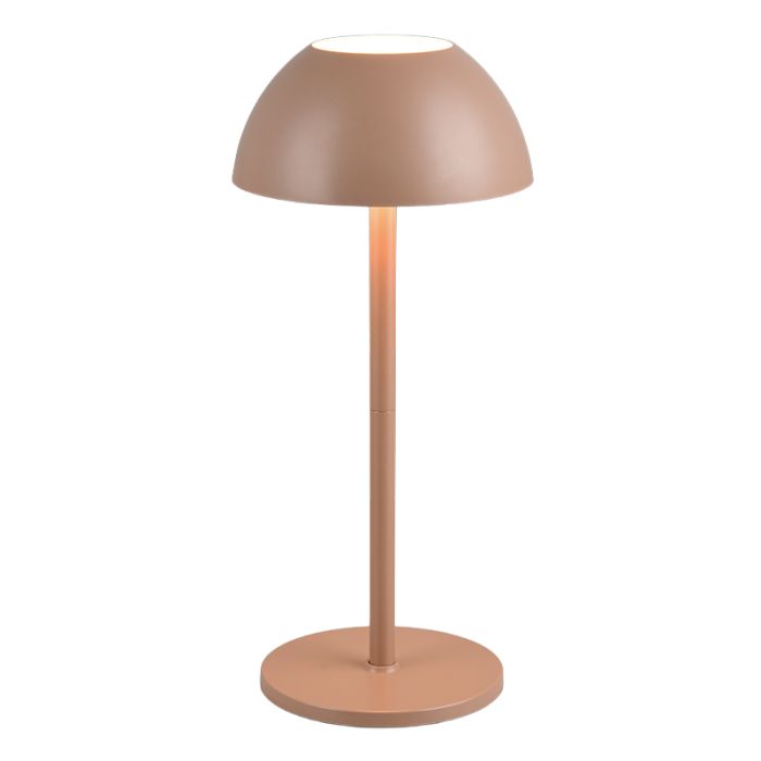 Lámpara de mesa recargable para exterior moderna marrón, Rakesh, 1,7W, 3000K LED, IP54, regulable en 3 pasos