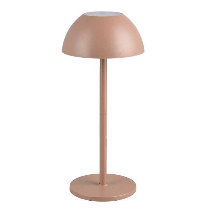 Lámpara de mesa recargable para exterior moderna marrón, Rakesh, 1,7W, 3000K LED, IP54, regulable en 3 pasos