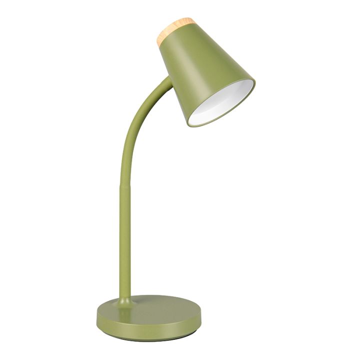 Lámpara de mesa moderna verde, Rahul, 4,5W, 3000K LED, con interruptor