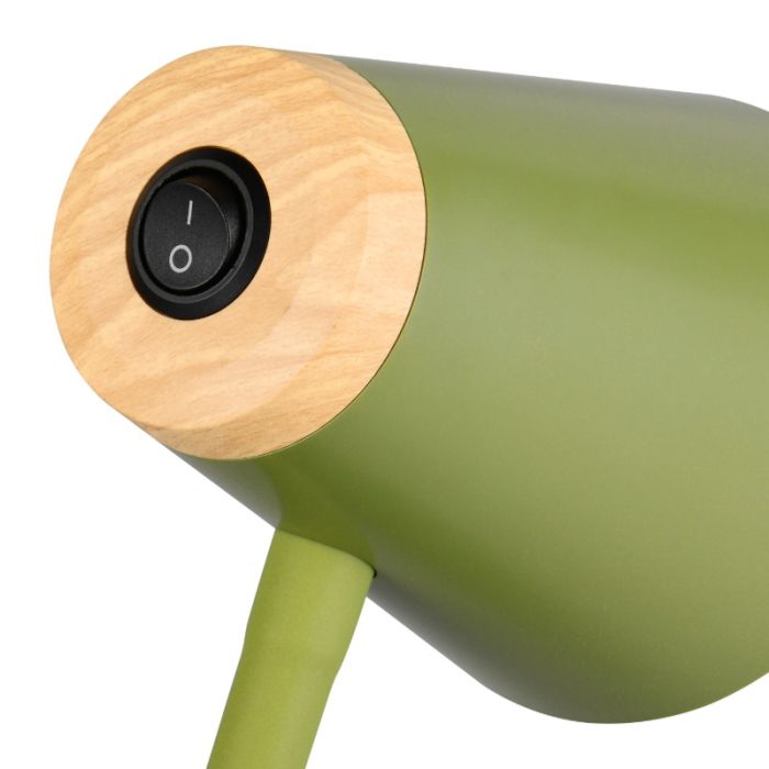 Lámpara de mesa moderna verde, Rahul, 4,5W, 3000K LED, con interruptor