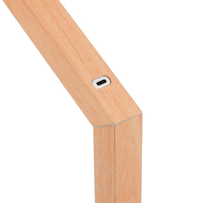 Lámpara de mesa recargable moderna madera, Reijer, 2W, 3000K LED, con regulador táctil