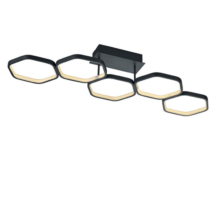 Plafón de techo moderno antracita, Shaka, 24W, 3000K LED
