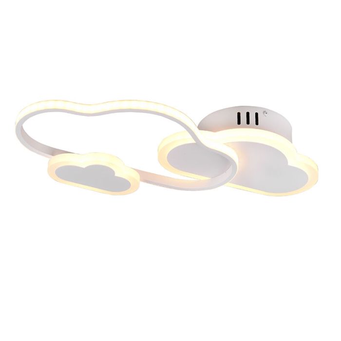 Lámpara de techo infantil moderna blanca, Cemil, 29W, RGBW LED, con mando a distancia