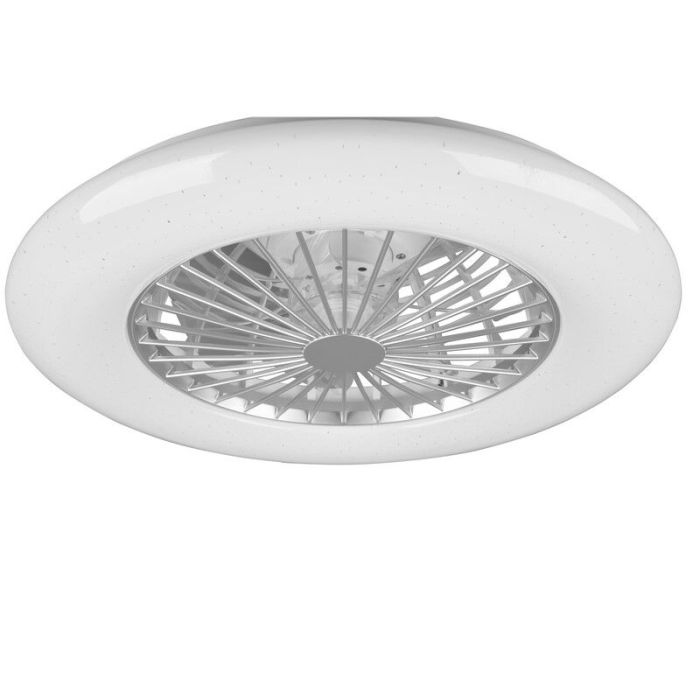 Ventilador de techo moderno gris, Damyan, 30W, RGBW LED, con mando a distancia