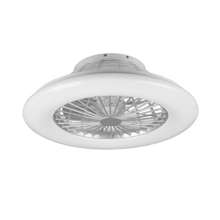 Ventilador de techo moderno gris, Damyan, 30W, RGBW LED, con mando a distancia