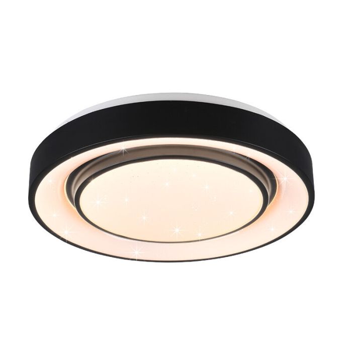 Plafón de techo moderno negro, Freke, 20W, RGBW LED