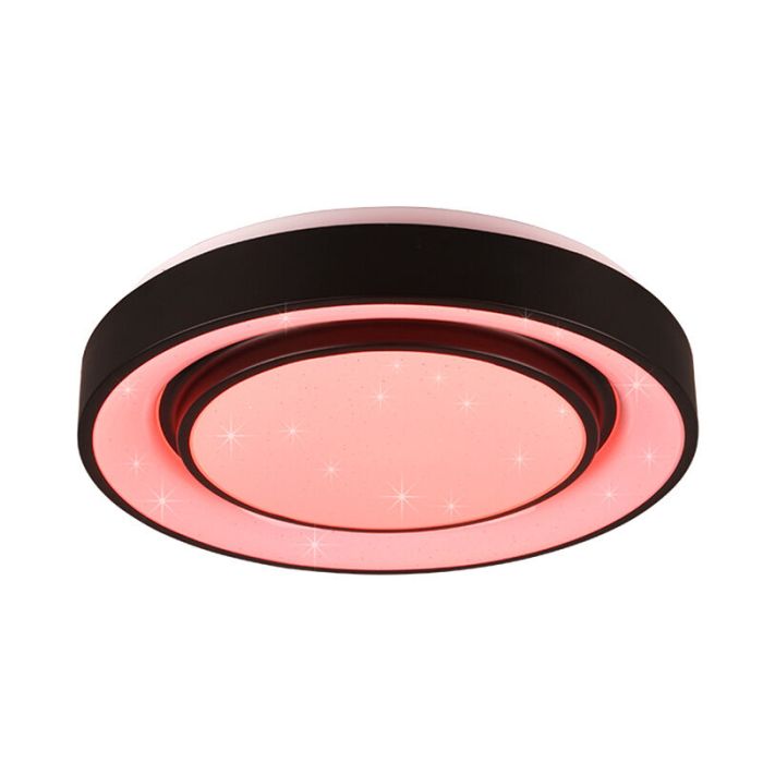 Plafón de techo moderno negro, Freke, 20W, RGBW LED