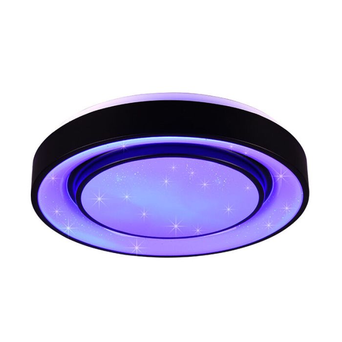 Plafón de techo moderno negro, Freke, 20W, RGBW LED