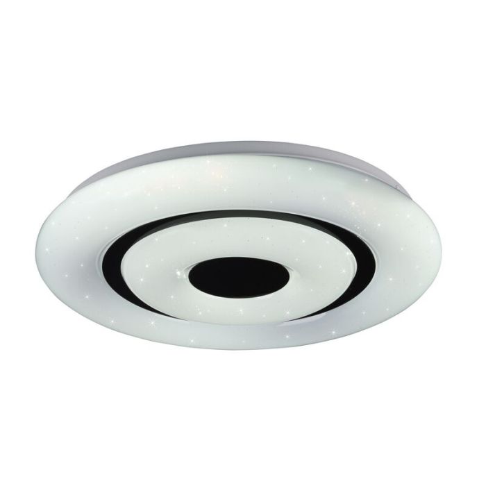 Lámpara de techo inteligente moderna blanca, Rinske, 16W, ajustable entre luz blanco cálido y frío LED, con mando a distancia