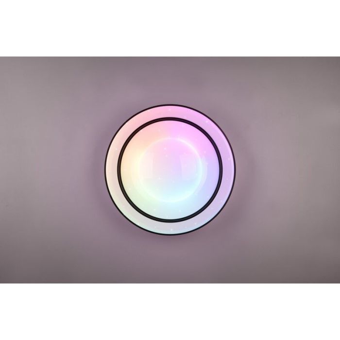 Plafón de techo moderno negro, Navin, 22W, RGBW LED, con mando a distancia