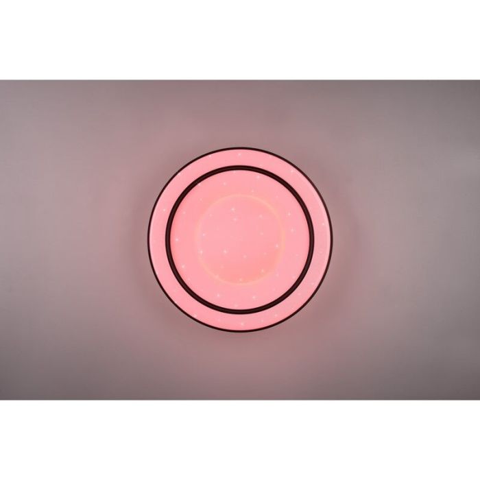 Plafón de techo moderno negro, Navin, 22W, RGBW LED, con mando a distancia
