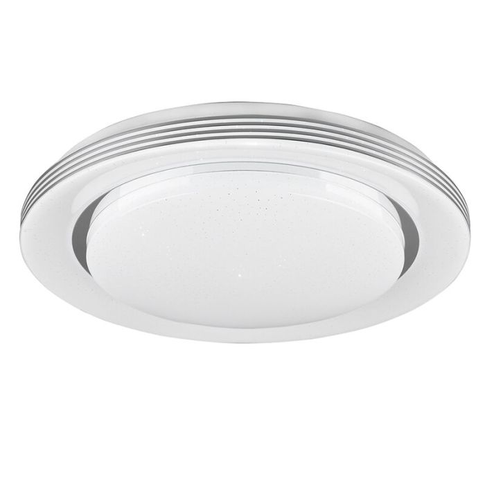 Plafón de techo moderno blanco, Alpha, 18W, ajustable entre luz blanco cálido y frío LED, con mando a distancia