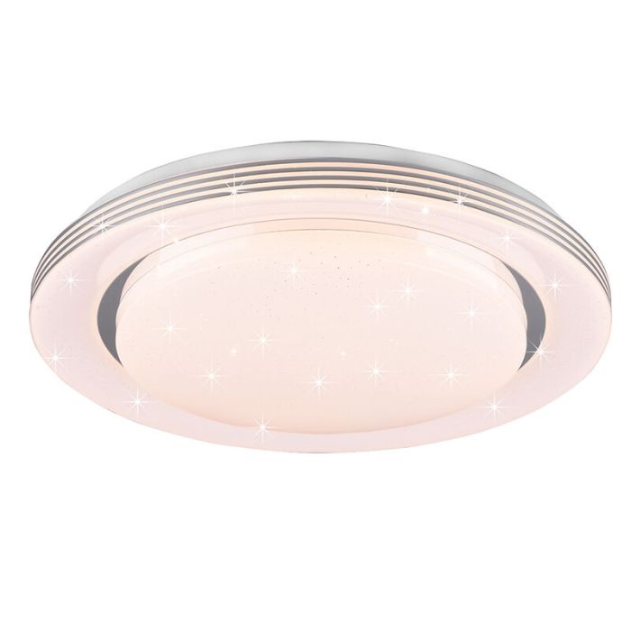 Plafón de techo moderno blanco, Alpha, 18W, ajustable entre luz blanco cálido y frío LED, con mando a distancia
