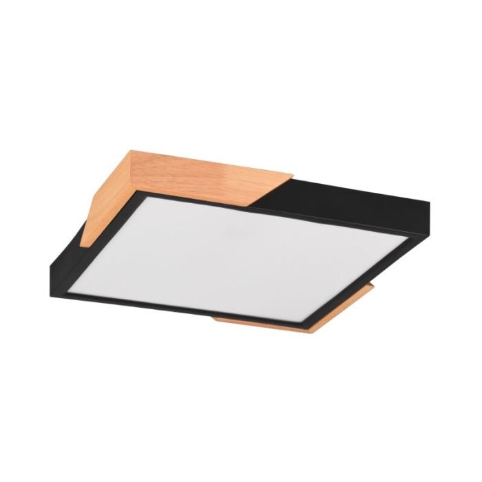 Plafón de techo moderno negro, Selinde, 20W, 3000K LED, regulable en 3 pasos