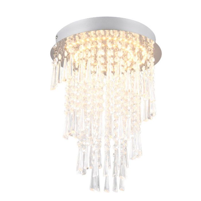Lámpara de araña diseño cromada, Sjon, 18W, ajustable entre luz blanco cálido y frío LED, regulable en 3 pasos
