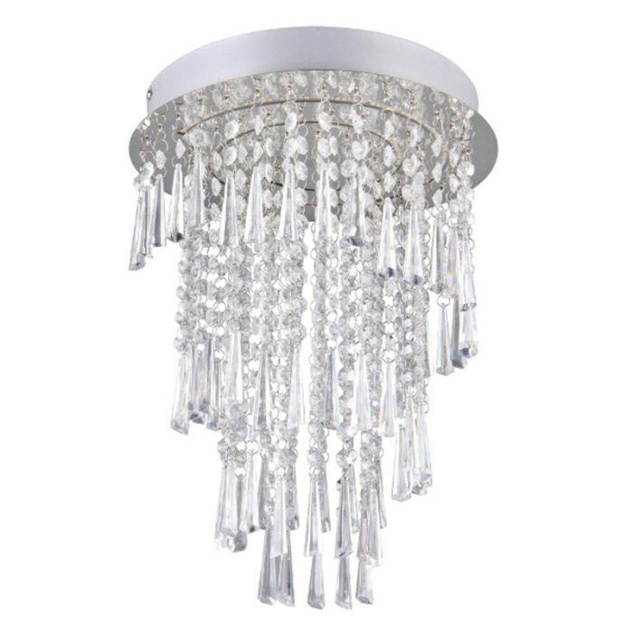 Lámpara de araña diseño cromada, Sjon, 18W, ajustable entre luz blanco cálido y frío LED, regulable en 3 pasos