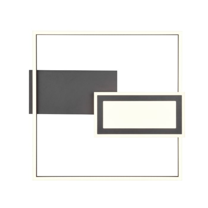 Plafón de techo diseño negro, Shun, 32W, ajustable entre luz blanco cálido y frío LED