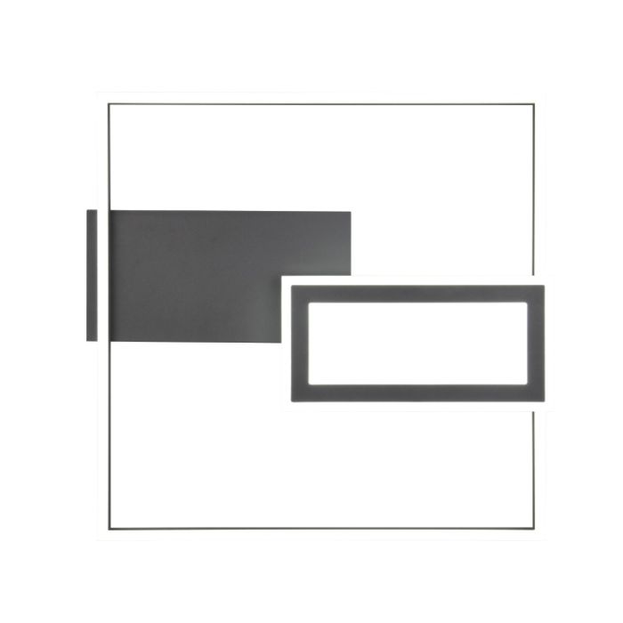 Plafón de techo diseño negro, Shun, 32W, ajustable entre luz blanco cálido y frío LED