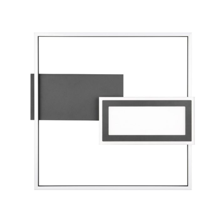 Plafón de techo diseño negro, Shun, 32W, ajustable entre luz blanco cálido y frío LED