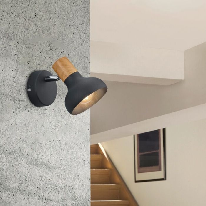 Foco de pared moderno negro, Toos