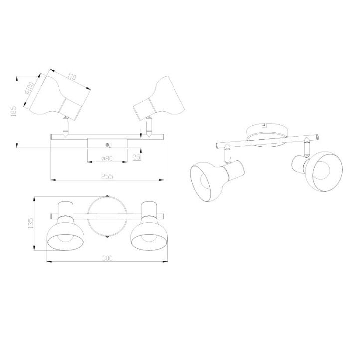 Foco de techo moderno blanco, Toos