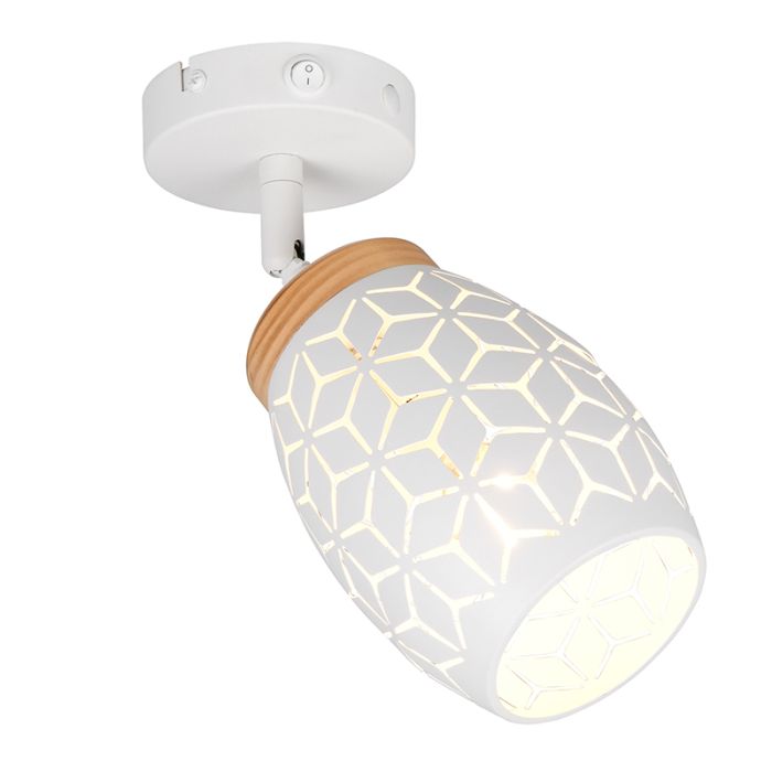 Foco de pared moderno blanco, Delana, con interruptor
