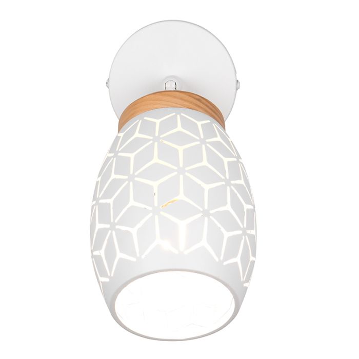 Foco de pared moderno blanco, Delana, con interruptor
