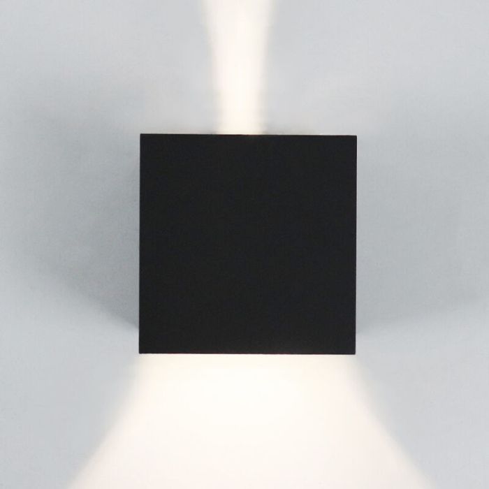 Paquete de 10 aplique up down negro moderno, Dion, 6W, 3000K LED, IP65