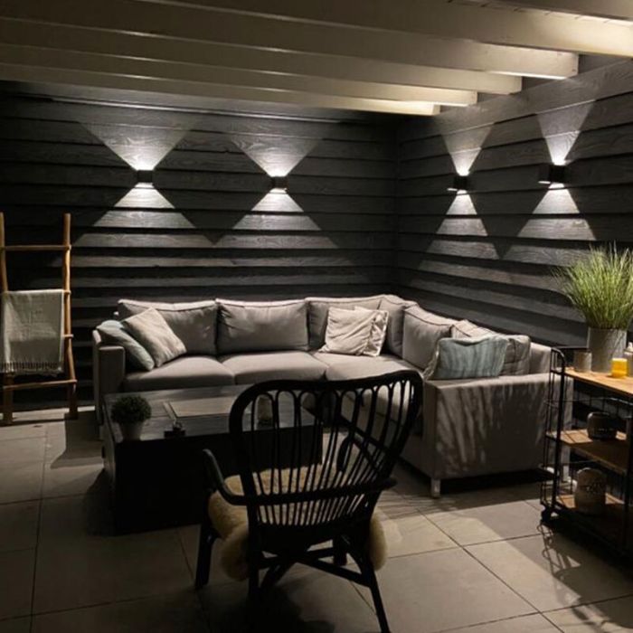 Paquete de 10 aplique up down negro moderno, Dion, 6W, 3000K LED, IP65
