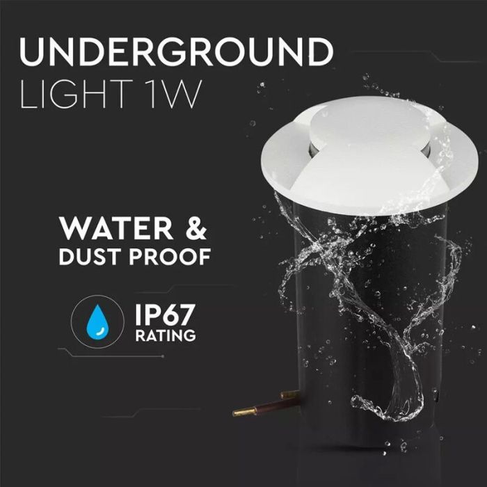 Foco suelo exterior blanco moderno, Marcus, 1W, 3000K LED, IP67