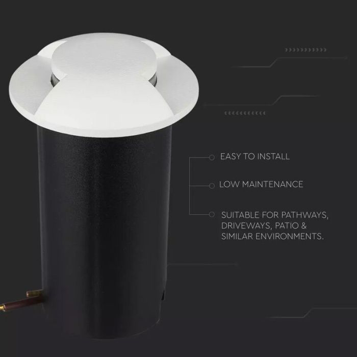 Foco suelo exterior blanco moderno, Marcus, 1W, 3000K LED, IP67