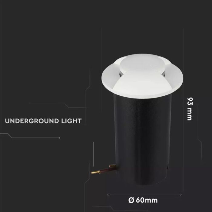 Foco suelo exterior blanco moderno, Marcus, 1W, 3000K LED, IP67