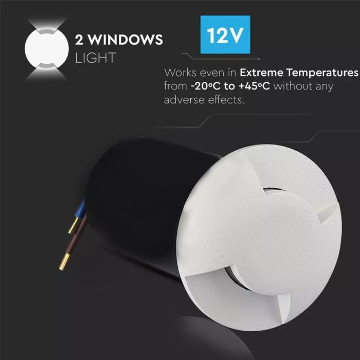 Foco suelo exterior blanco moderno, Marcus, 1W, 6500K LED, IP67