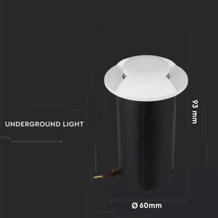Foco suelo exterior blanco moderno, Marcus, 1W, 6500K LED, IP67