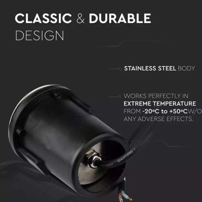 Foco suelo exterior plateado moderno, Marcus, IP67