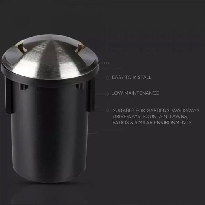 Foco suelo exterior plateado moderno, Marcus, IP67