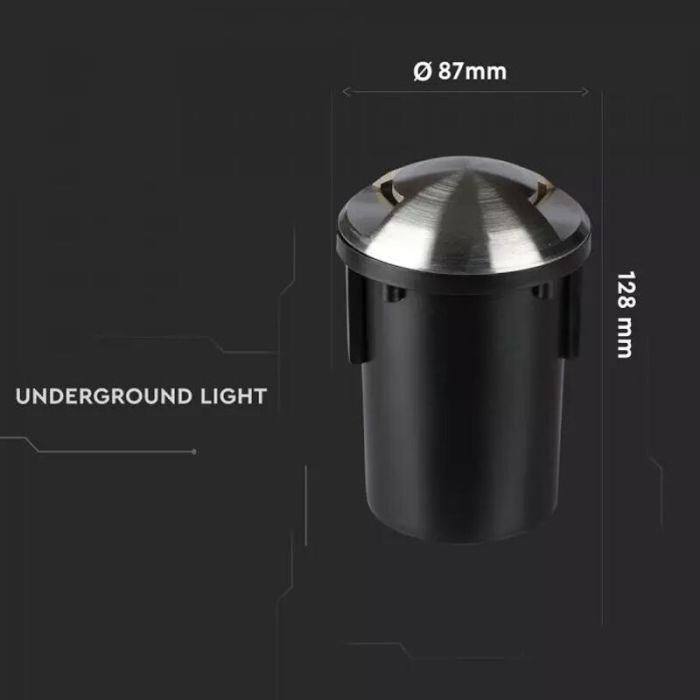 Foco suelo exterior plateado moderno, Marcus, IP67