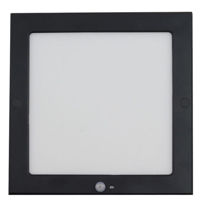 Lámpara de techo con sensor negra de plástico, Luan, 18W, 3000K LED