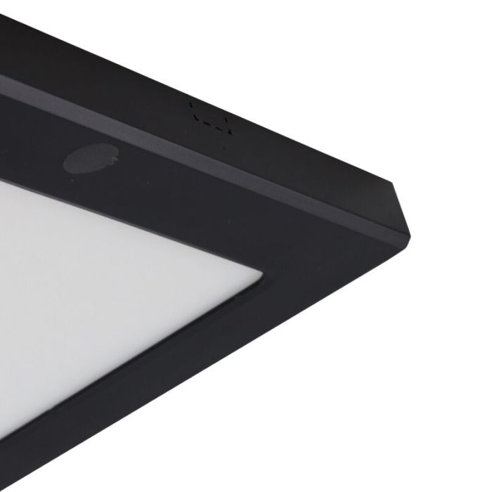 Lámpara de techo con sensor negra de plástico, Luan, 18W, 3000K LED