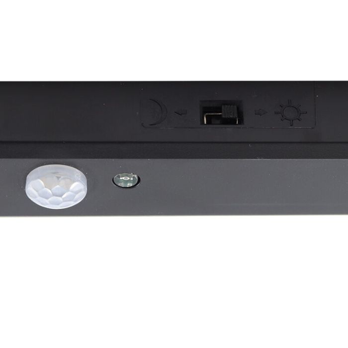 Lámpara de techo con sensor negra de plástico, Luan, 18W, 3000K LED