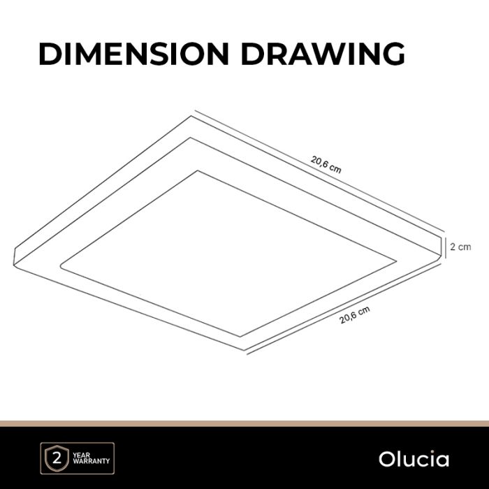Lámpara de techo con sensor negra de plástico, Luan, 18W, 3000K LED