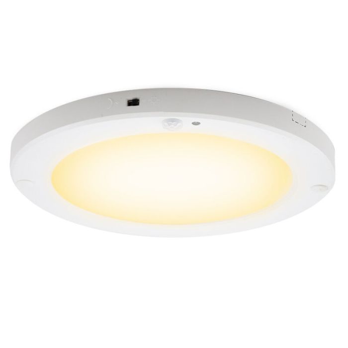 Lámpara de techo con sensor blanca de plástico, Luan, 20W, 3000K LED