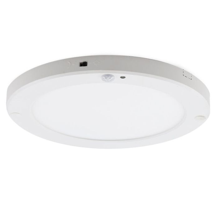 Lámpara de techo con sensor blanca de plástico, Luan, 20W, 3000K LED