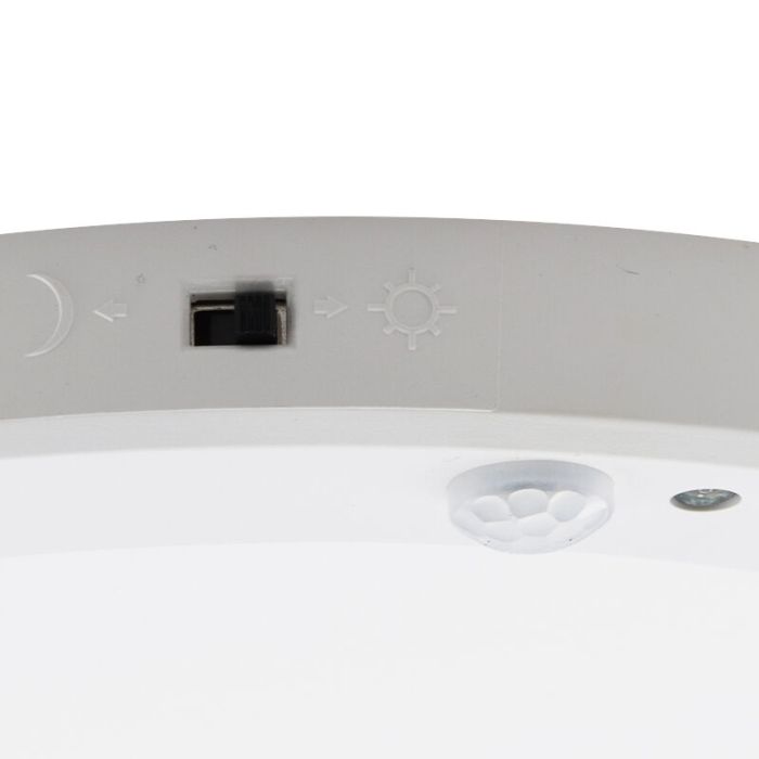 Lámpara de techo con sensor blanca de plástico, Luan, 20W, 3000K LED