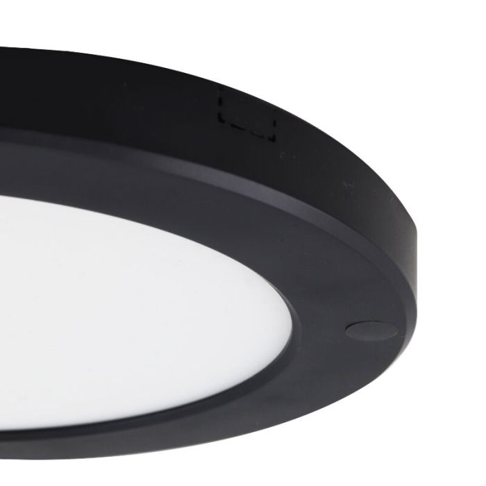Lámpara de techo con sensor negra de plástico, Luan, 20W, 3000K LED