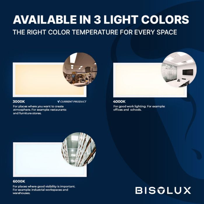 Panel LED 120x60 cm - Bisolux Master - 60W - 3000K